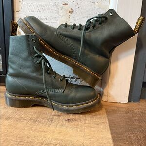 Dr. Martens Forest Green Leather Boots